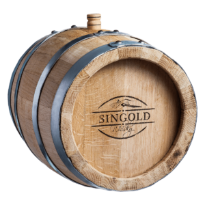 Whisky barrel lying on its side